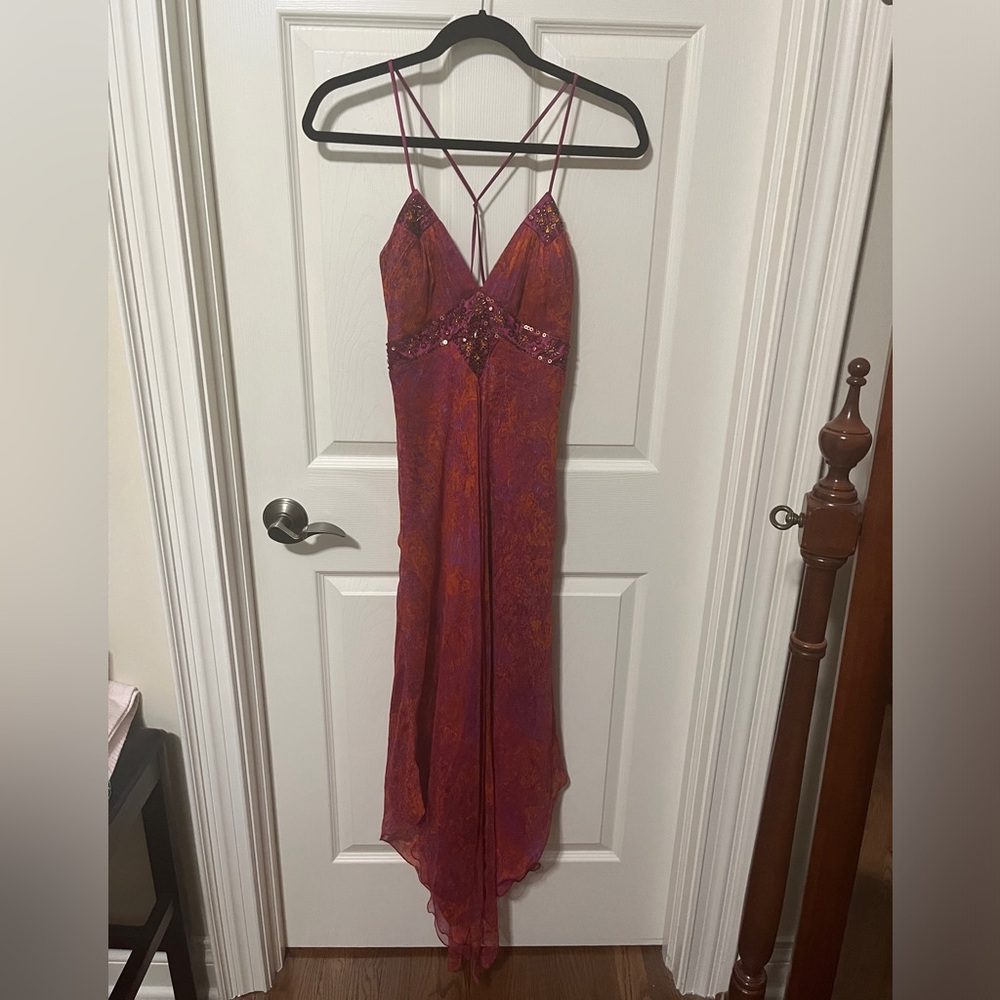 Flowy beaded formal dress